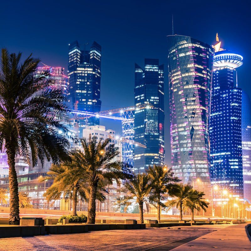 Doha Qatar skyline night 1